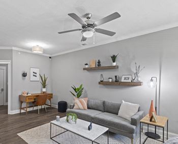 Ceiling fan in living room